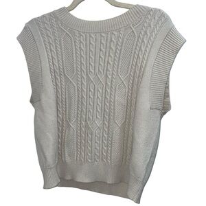 Cyrus Cable Knit Sweater Vest Academia Cozy Womens L